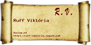 Ruff Viktória névjegykártya